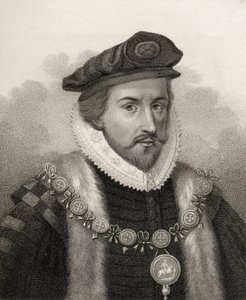 Sir Christopher Hatton, graveret af Bocquet, illustration fra 