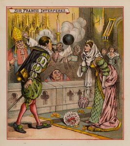 Sir Francis Drake And His Goblins (farve litho) af English School