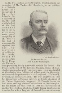 Sir Francis Evans, nyt parlamentsmedlem for Southampton (gravering) af English School