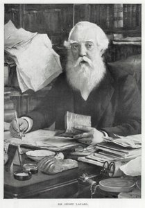 Sir Henry Layard (litografi) af English School