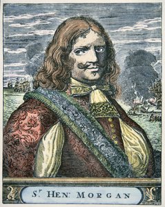 Sir Henry Morgan (ca. 1635-88) (farvet gravering) af English School
