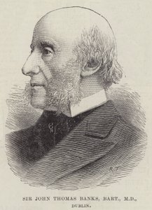 Sir John Thomas Banks, Baronet, MD, Dublin (gravering) af English School