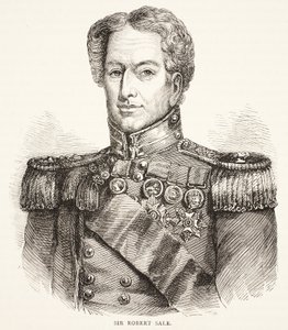 Sir Robert Sale, illustration fra Cassells Illustrated History of England af English School