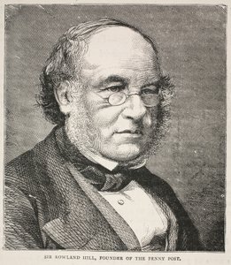 Sir Rowland Hill, grundlægger af Penny Post af English School