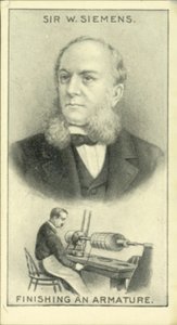 Sir W Siemens, færdiggørelse af et anker (litografi) af English School