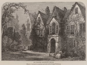Sir Walter Raleighs hus (gravering) af English School