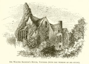 Sir Walter Raleighs House, Youghal (med bugnende vindue på hans arbejdsværelse) af English School