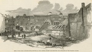 Stedet for modelindkvarteringshuset, opført af General Society for Improving the homes of the working classes af English School