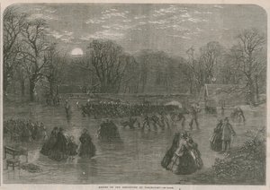 Skøjteløb på Serpentinen ved fakkel af English School