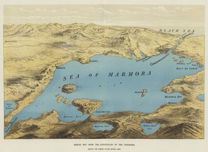 Kortskitse fra Dardanellerne til Bosporus (chromolitho) af English School