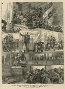 Skitser i en Temperance Music Hall, The Great Central Hall, Bishopsgate af English School