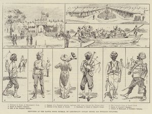 Skitser ved Rawul Pindi Durbar (gravering) af English School