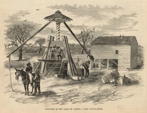 Skitser i bomuldslandet - bomuldspressen (kobberstik) af English School