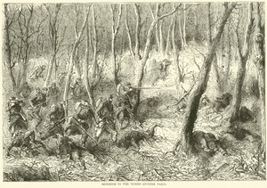Træfning i skoven uden for Paris, oktober 1870 af English School
