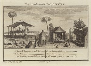 Slavehuse på Guineas kyst af English School