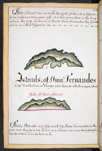 Sloane MS 44, f.269v, Kort over Juan Fernández i William Hacks South Sea Wagoner