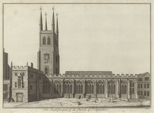 South Prospect of Church of St Sepulchre, London af English School