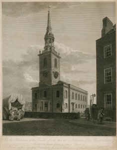 Sydlig udsigt over St Marys Church, Islington, London af English School