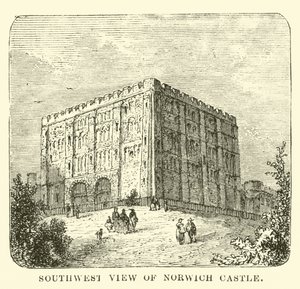 Southwest view of Norwich Castle  af English School