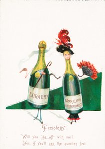 Mousserende vin, sandsynligvis julekort af English School
