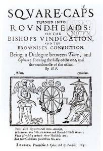 Square-Caps forvandlet til runde hoveder, 1642 af English School