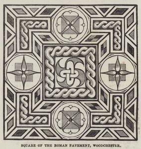 Square of the Roman Pavement, Woodchester (gravering) af English School