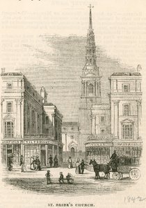 St Brides Church, Fleet Street, London af English School