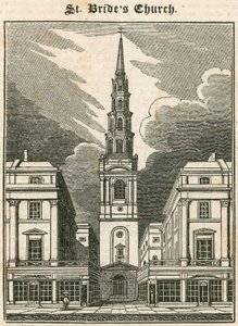 St Brides Church, Fleet Street, London af English School