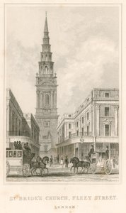 St Brides Church, Fleet Street, London af English School