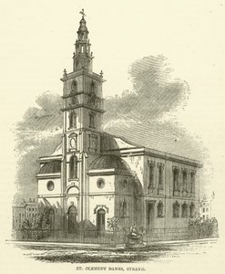 St Clement Danes, Strand (kobberstik) af English School