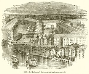 St. Katherines Docks, som oprindeligt bygget af English School