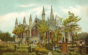 St Nicholas Church, Great Yarmouth (farve litho) af English School