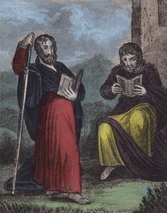 St Paul, Timothy (farvet gravering) af English School