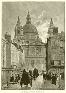 St. Pauls Cathedral, London (1890) af English School
