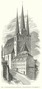 Severus-kirken i Erfurth (kobberstik) af English School