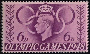 Frimærke til minde om OL i London 1948 af English School
