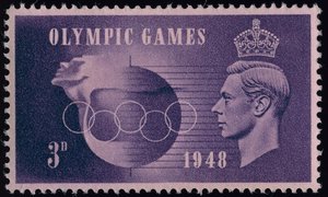 Frimærke til minde om de Olympiske Lege i London i 1948 af English School