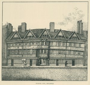 Staple Inn, Holborn (litografi) af English School