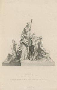 Statue, der forestiller Europa, som pryder Albert Memorial af English School