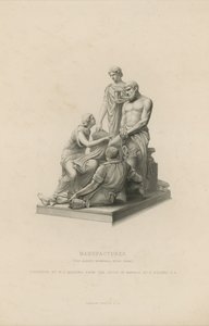 Statue, der afbilder Manufactures, som pryder Albert Memorial af English School