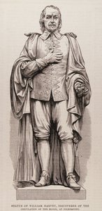 Statue af William Harvey (1578-1657), Discoverer of the Circulation of the Blood, ved Folkestone, fra The Illustrated London News, 13. august 1881 af English School