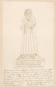 Statue, grav af Thomas Lymington (blæk på papir) af English School