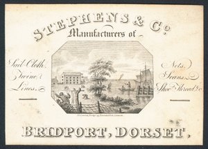 Stephens & Co, producenter af sejldug, net, sejlgarn, liner og skotråd, handelskort af English School