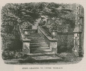 Trappe, der fører til øverste terrasse, Holland House af English School