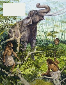 Stenaldermand og elefant af English School