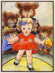 "Stop hende!" (farvelitografi) af English School