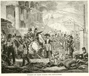 Gaderne i Paris under revolutionen (gravering) af English School