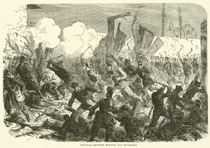 Kamp mellem marinesoldater og bayere, december 1870 af English School