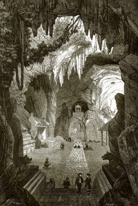 Underjordisk buddhisttempel i marmorklipperne nær Touraine i Cochin Kina