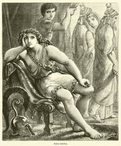 Sulky Achilles (gravering) af English School